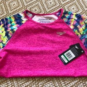 Speedo Bright pink swim top. Girls size Large